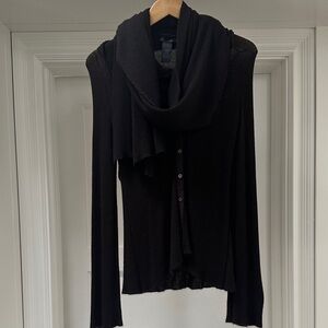 Donna Karan Brown Scarf Cashmere Sweater